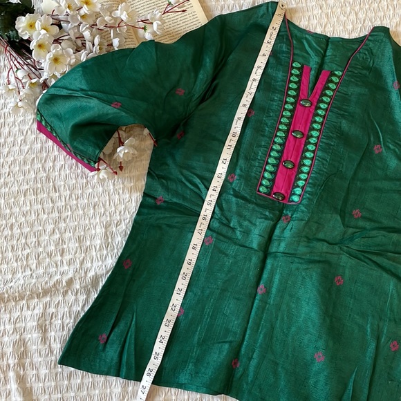 Tussar silk kurti - Picture 5 of 7